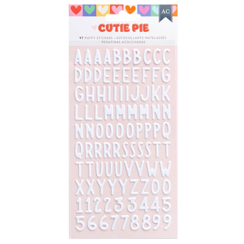 Cutie Pie - Puffy Stickers ABC Blanco