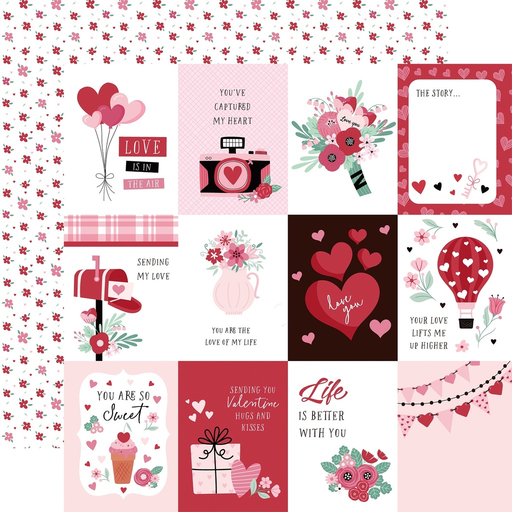 Cartulina Doble Cara - Valentines Day - Tarjetas de Journaling 3X4 Echo Park