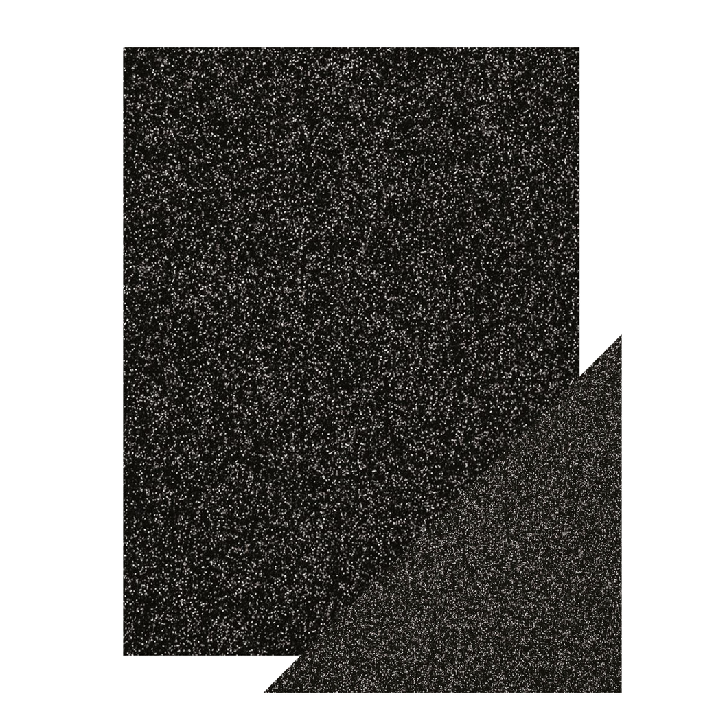 Craft Perfect Cartulina con Glitter  Polvo Negro 8,5 x 11 pulgadas.