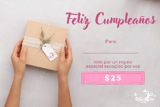 [REG-CUMPLE25] Tarjeta de Regalo Cumpleaños $25