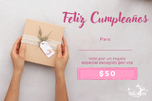 [REG-CUMPLE50] Tarjeta de Regalo Cumpleaños $50