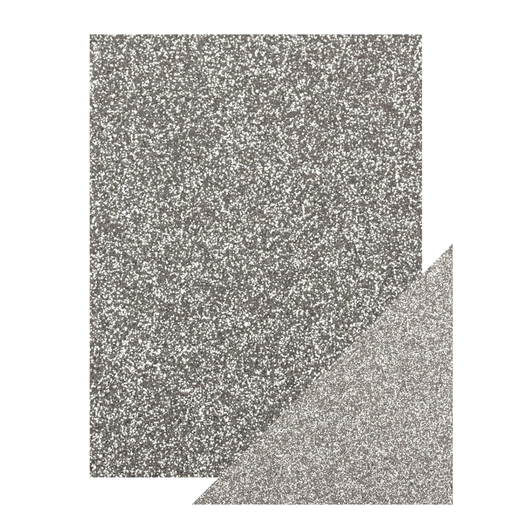 [605351] Craft Perfect Cartulina con Glitter  Plata 8,5 x 11 pulgadas.