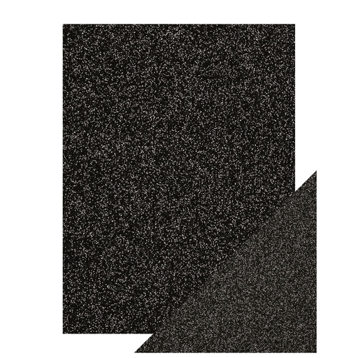 [605353] Craft Perfect Cartulina con Glitter  Polvo Negro 8,5 x 11 pulgadas.