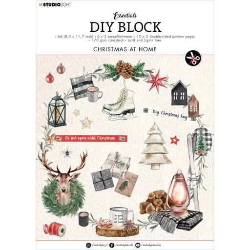 [696608] Christmas at Home - Block de Papel y adornos